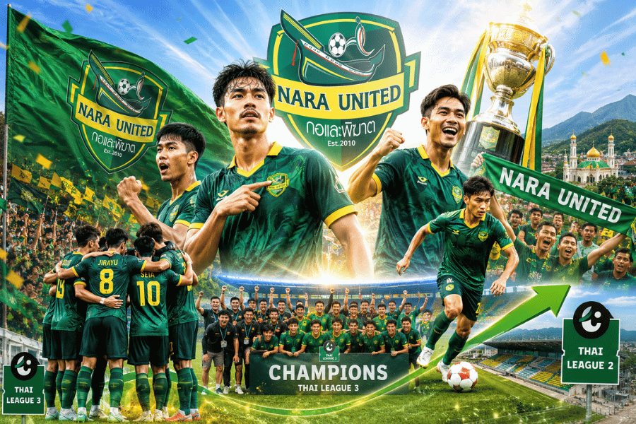นรา ยูไนเต็ด จากแชมป์ไทยลีก 3 สู่ความท้าทายครั้งใหญ่ในไทยลีก 2 ฤดูกาล 2026/27