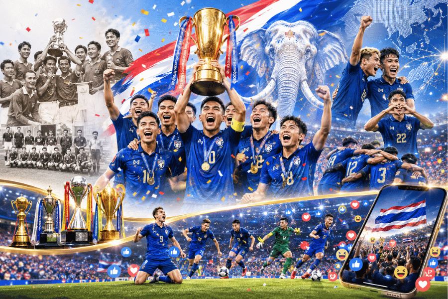 ความสำเร็จทีมชาติไทย ย้อนรอยประวัติศาสตร์แชมป์ทัพช้างศึก สู่กระแสไวรัลสะเทือนเอเชีย