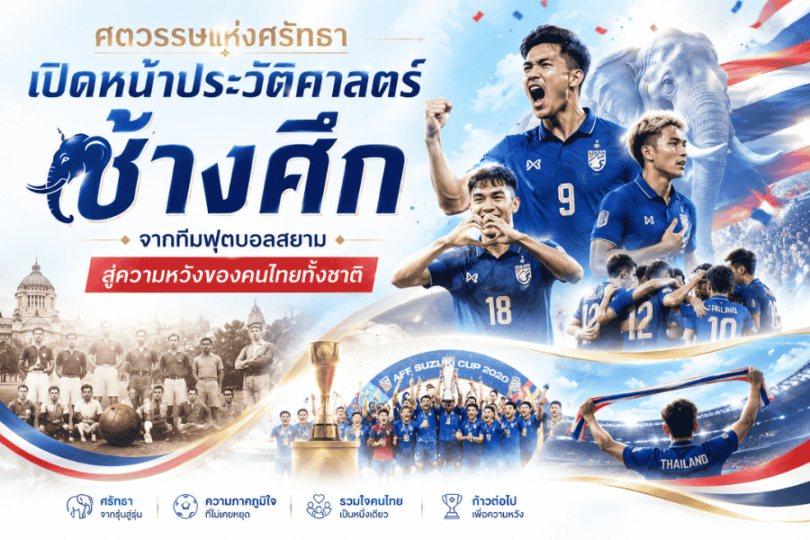 ศตวรรษแห่งศรัทธา เปิดหน้าประวัติศาสตร์ ช้างศึก จากทีมฟุตบอลสยามสู่ความหวังของคนไทยทั้งชาติ