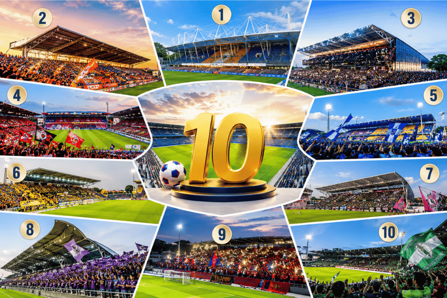 เปิดอันดับ 10 สนามฟุตบอลไทยที่บรรยากาศดีที่สุดในปี 2026 แฟนบอลตัวจริงต้องไปสัมผัสสักครั้ง