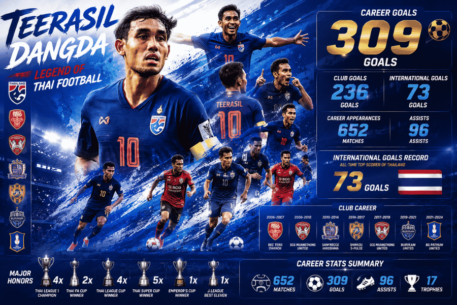 เปิดทุกสถิติของ เทพมุ้ย ตำนานดาวยิงทีมชาติไทย