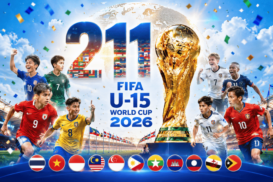 ฟีฟ่าเชิญ 211 ชาติทั่วโลกร่วมศึก FIFA U-15 World Cup 2026 ไทยได้สิทธิ์ลุยอาเซียนครบทั้ง 11 ประเทศ