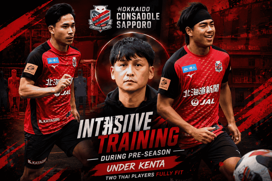 เคนตะ คาวาอิ สั่งซัปโปโรซ้อมเข้ม! สุภโชค-ธีรภัทร ฟิตเต็มร้อย