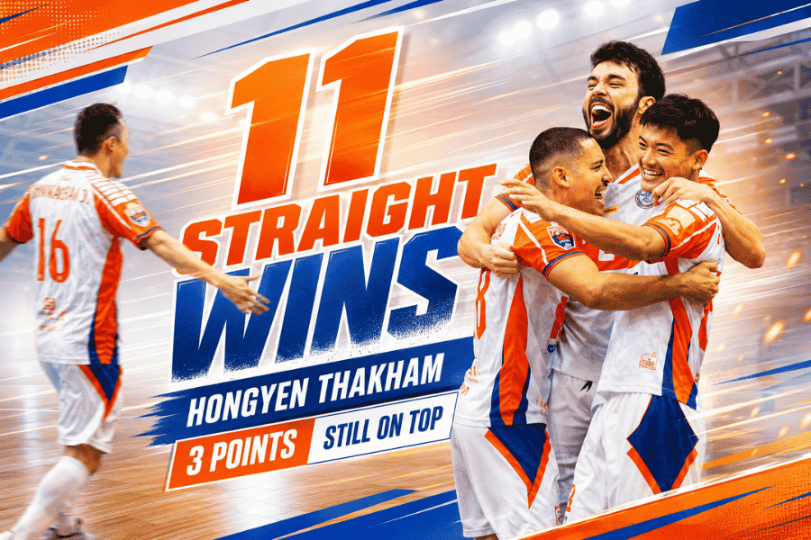 ห้องเย็นท่าข้าม แซงถล่ม ธรรมศาสตร์ 9-4 ชนะรวด 11 นัด ยึดจ่าฝูงฟุตซอลไทยลีกแน่น