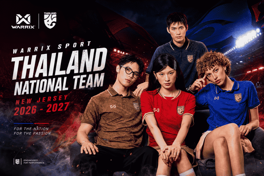 วอริกซ์เปิดตัวเสื้อทีมชาติไทย 2026/27 5 สี 5 ความหมาย ปลุกพลังช้างศึกก่อนลุยอาเซียน ฮุนได คัพ