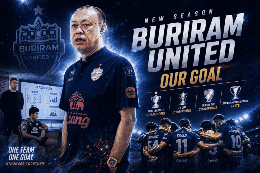 เนวินประกาศภารกิจโหด บุรีรัมย์ล่า 4 แชมป์ ตั้งเป้าทะลุรอบรอง ACL Elite ฤดูกาล 2026/27