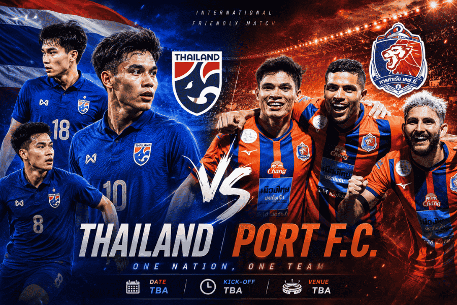ทีมชาติไทย เตรียมอุ่นเครื่องดวล สิงห์เจ้าท่า 18 ก.ค. นี้