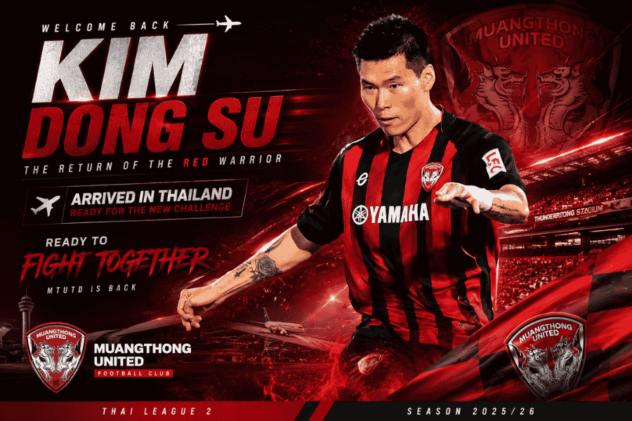 คิม ดอง ซู กลับมาแล้ว การเริ่มต้นบทใหม่ของแนวรับ เมืองทอง ยูไนเต็ด