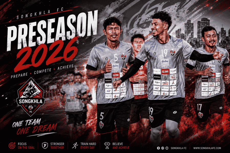 อุ่นเครื่องแค่ 3 นัด โปรแกรมปรีซีซั่นของ สงขลา เอฟซี ก่อนศึกไทยลีก 2