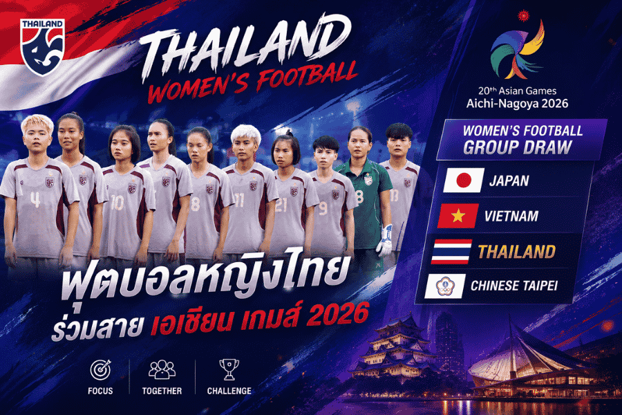 ชบาแก้วเจองานหิน ร่วมสายญี่ปุ่น-เวียดนาม-ไชนีส ไทเป ในเอเชียนเกมส์ 2026
