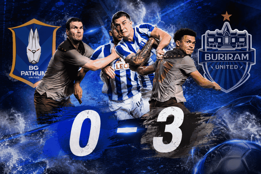บุรีรัมย์ บุกถล่ม บีจี ปทุม 3-0 ส่งสัญญาณล่าแชมป์ทุกถ้วยซีซั่นใหม่