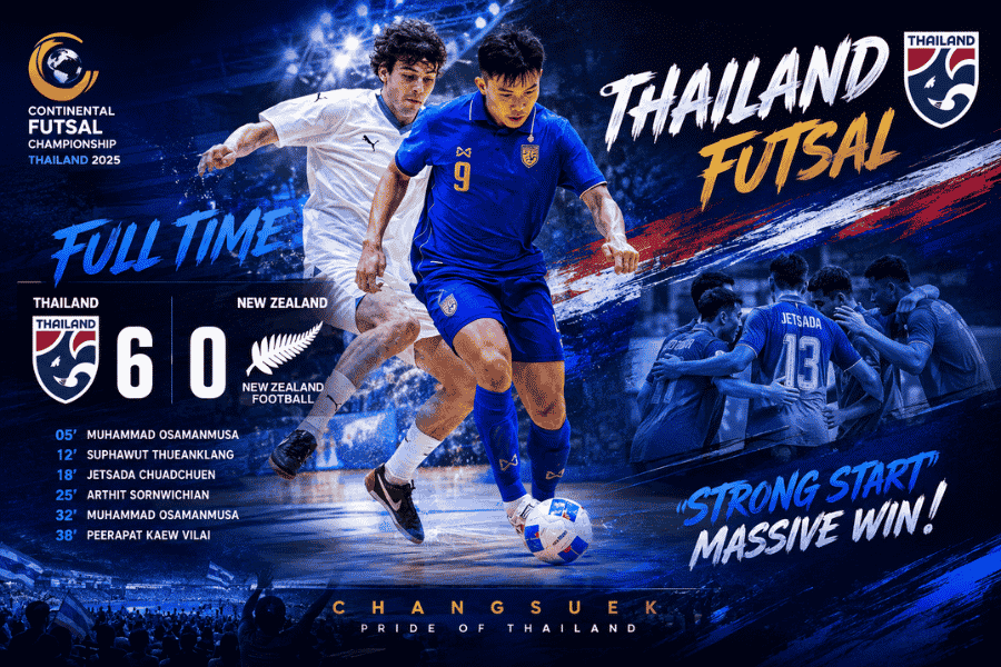 โต๊ะเล็กไทยเปิดหัวโหด 6-0 ถล่มนิวซีแลนด์ ส่งสัญญาณล่าแชมป์