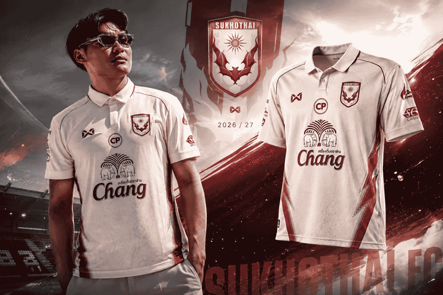 สุโขทัย เอฟซี เปิดตัวเสื้อเยือนใหม่ฤดูกาล 2026/27 ชูดีไซน์ทันสมัย พร้อมลุยศึกไทยลีกซีซั่นใหม่