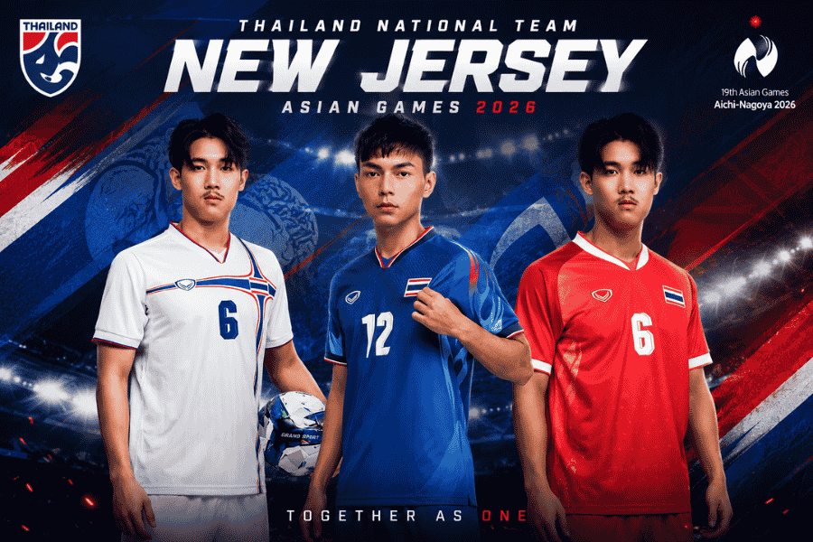 เปิดตัวชุดแข่งทีมชาติไทยลุยเอเชียนเกมส์ 2026 ถ่ายทอด สายใยแห่งจิตวิญญาณ ผ่านลายพระราชทานและอัตลักษณ์ไทย