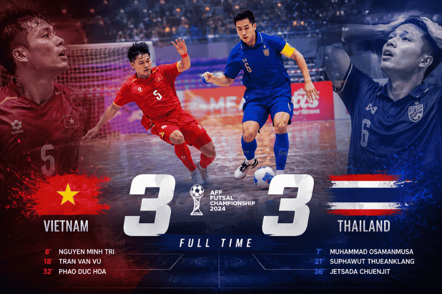 ฟุตซอลไทย นำเวียดนาม 3-0 ก่อนโดนไล่เจ๊า 3-3 ศึกคอนติเนนทัล 2026 ยังต้องลุ้นแชมป์นัดสุดท้าย