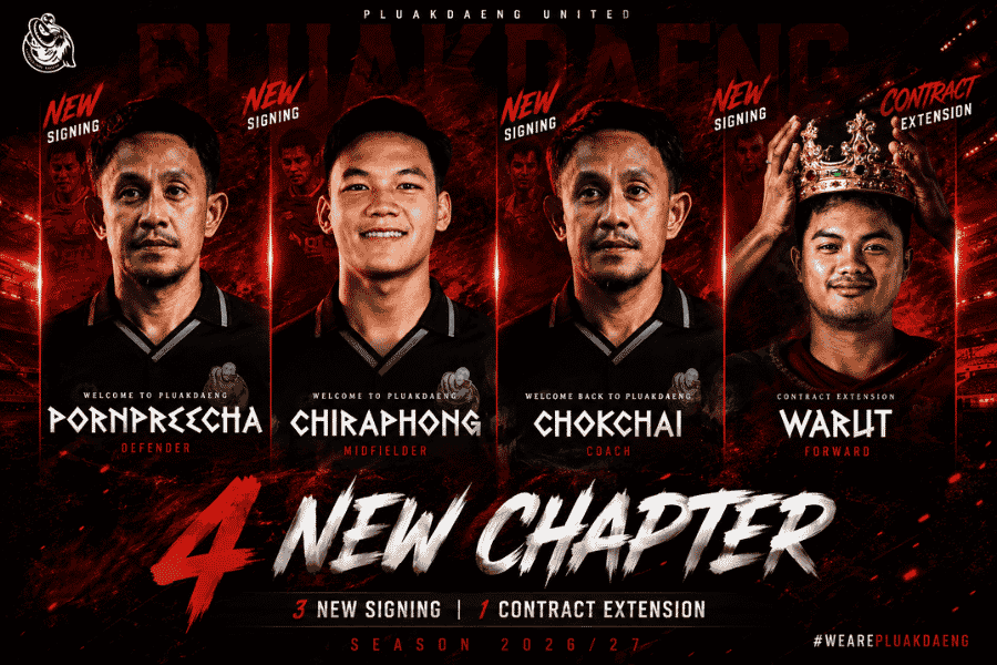 ปลวกแดง ยูไนเต็ด เสริมโหดเปิดตัว 3 แข้งใหม่ ต่อสัญญา วรุต ตรงกระโทก ลุยไทยลีก 3