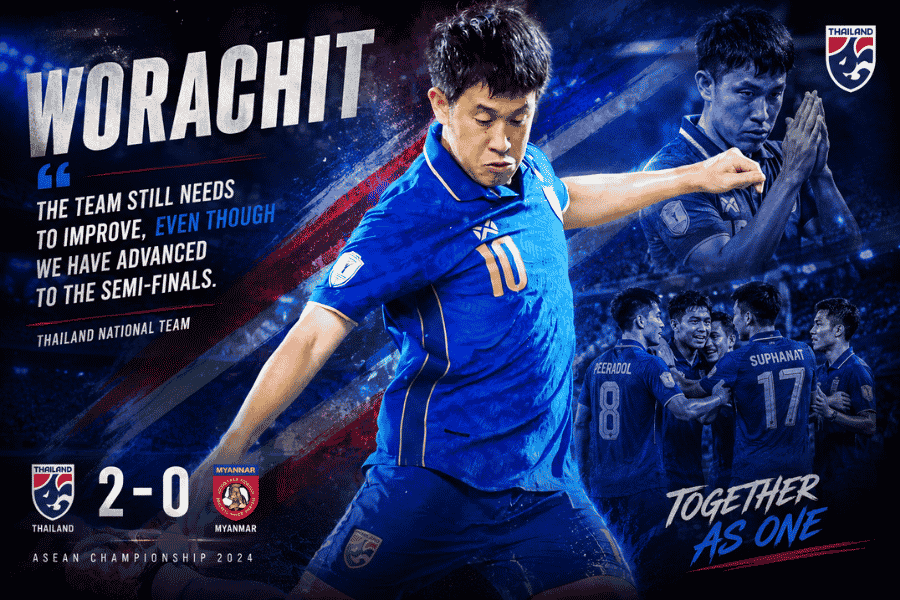 วรชิต กนิตศรีบำเพ็ญ ชี้ทีมชาติไทยยังมีจุดต้องแก้ แม้ชนะเมียนมา 2-0 ลิ่วรอบรองฯ อาเซียน ฮุนได คัพ 2026