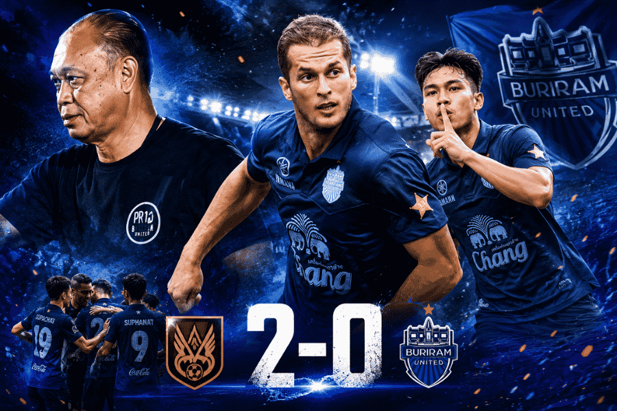 ลุงเนวิน ชมบุรีรัมย์ฟอร์มดีแต่ยังไม่สุด หลังบุกอัด ราชบุรี 2-0