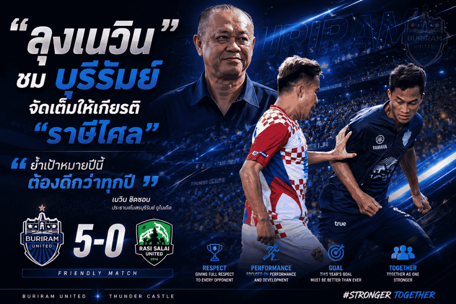 เนวิน ชิดชอบ ชมบุรีรัมย์จัดเต็มให้เกียรติราษีไศล ย้ำปีนี้ต้องดีกว่าเดิมทุกด้าน