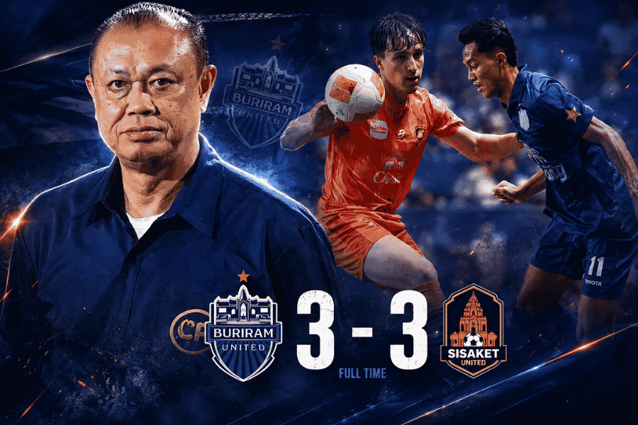 เนวิน ชิดชอบ กระตุ้น บุรีรัมย์ ต้องเรียนรู้ หลังเจ๊า ศรีสะเกษ 3-3