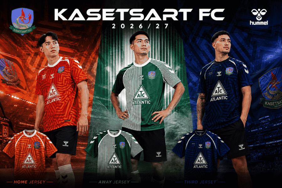 เกษตรศาสตร์ เอฟซี เปิดตัว 3 ชุดแข่งใหม่ Hummel ลุยไทยลีก 2 ฤดูกาล 2026/27