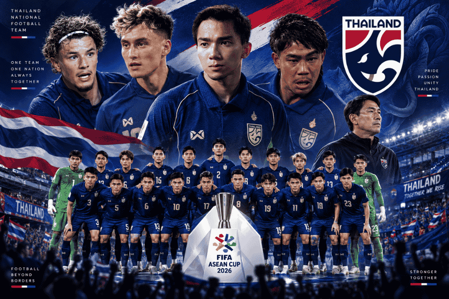 เปิดรายชื่อ 23 แข้งทีมชาติไทย ลุย FIFA ASEAN CUP 2026 ชนาธิป-สุภโชค นำทัพช้างศึก