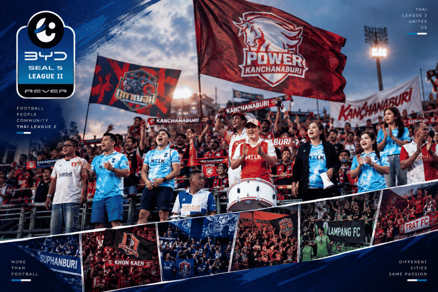 เปิดยอดแฟนบอลไทยลีก 2 นัดที่ 2 รวมกว่า 2.3 หมื่นคน พลังกาญจน์นำโด่ง 6,489 คน